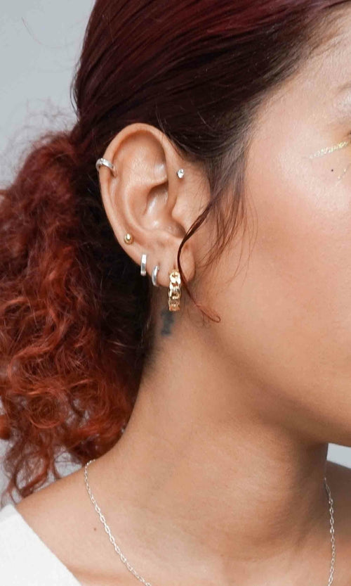 argola folheada chain