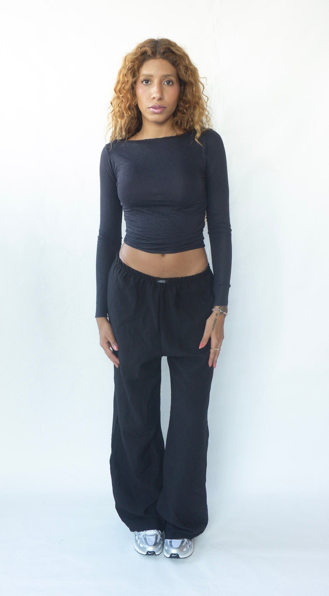 blusa manga longa sheer