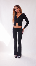 calça flare double poliamida