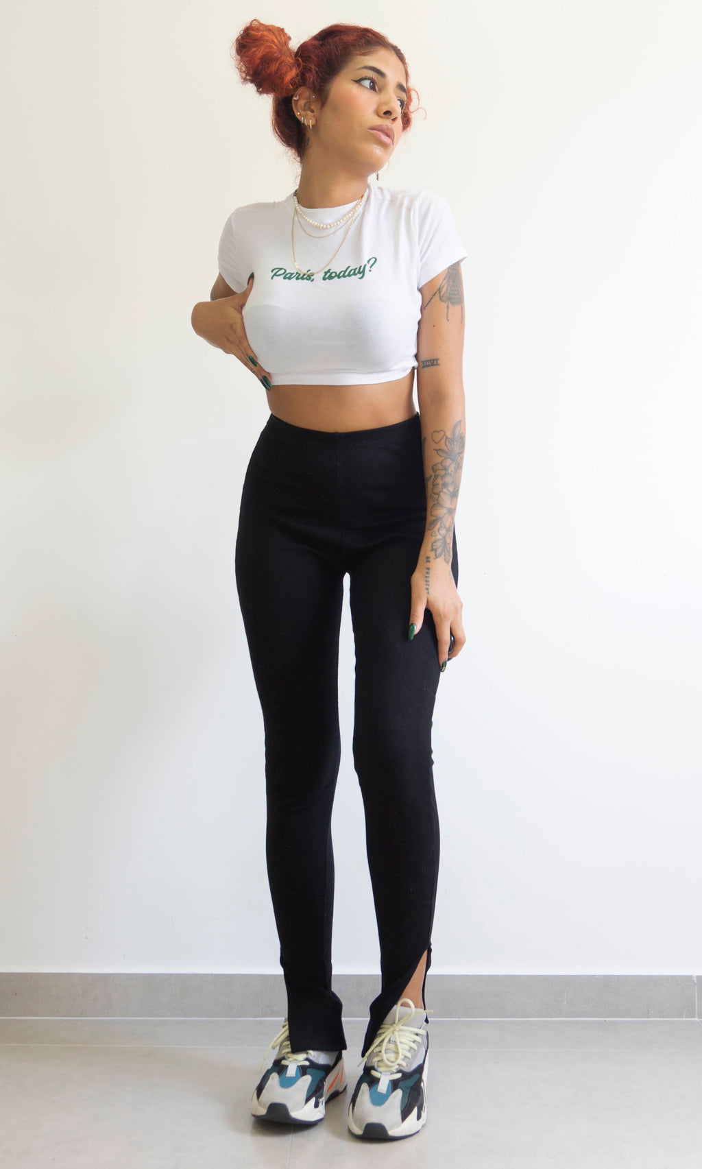 calça slit preta poliamida