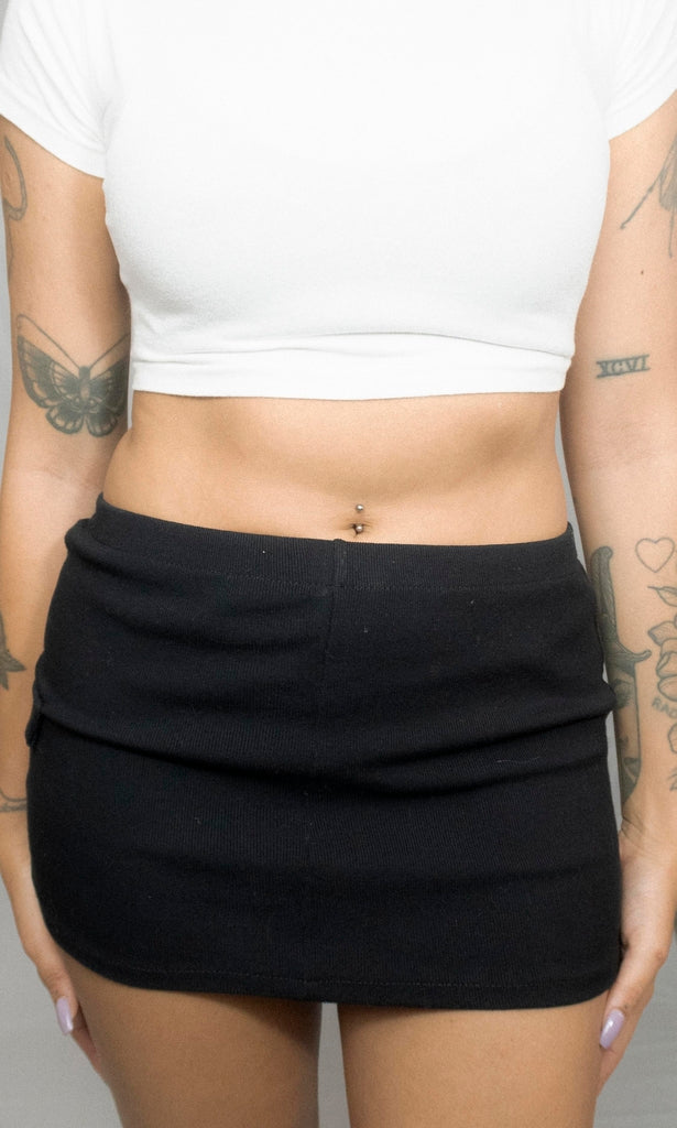 mini saia canelada
