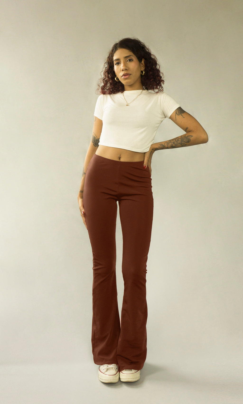 combo calça flare new poliamida