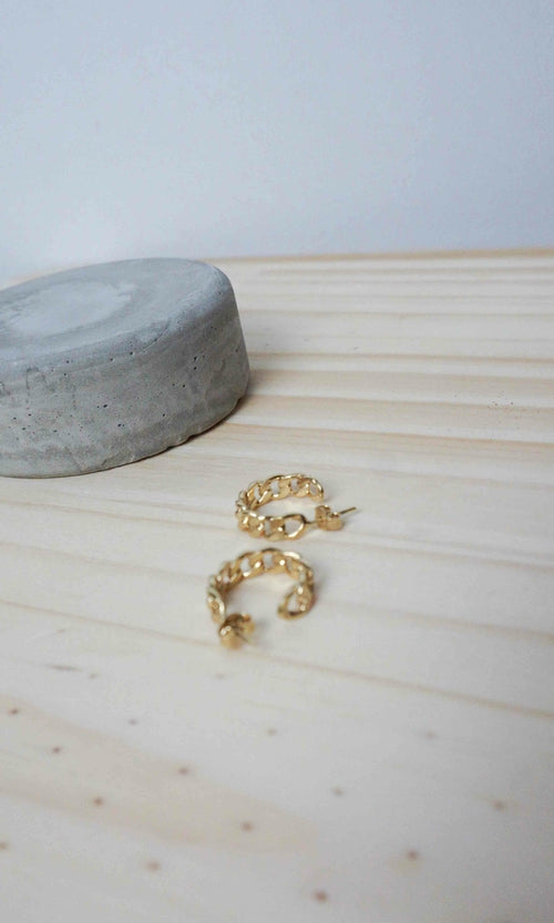 argola folheada chain