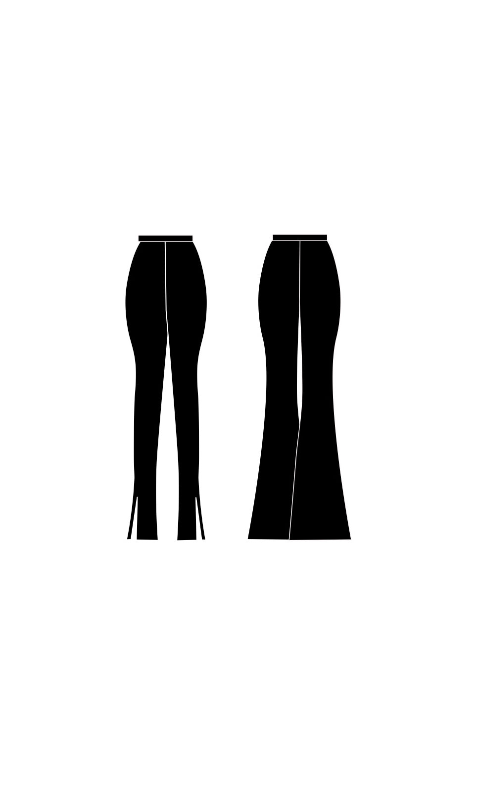 combo calça slit + flare poliamida