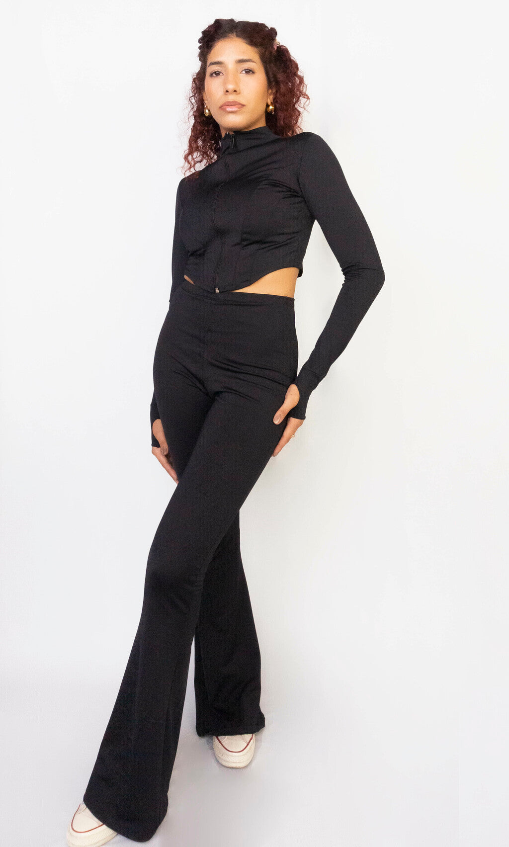 calça flare new poliamida