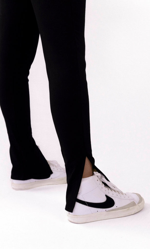 calça slit preta poliamida